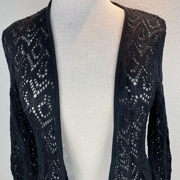 NWT Luciano Dante Black Silk Blend Cardigan Top - Picture 2 of 8